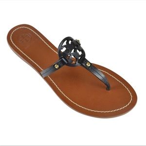 Tory Burch Mini Miller Sandals Black and Brown 9.5
